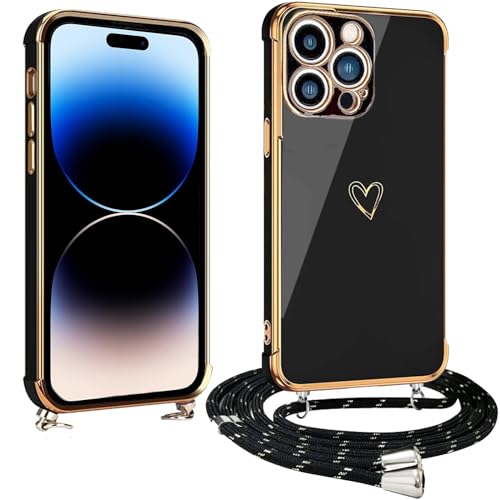 vumebao Handykette für iPhone 14 Pro Max Hülle mit Band, Handyhülle Herz Love Design Silikon Bumper Kordel, TPU Dünn Stoßfeste Case Schutzhülle kompatibel mit iPhone 14 Pro Max für Frauen und Mädchen vumebao Handykette für iPhone 14 Pro Max Hülle mit Band, Handyhülle Herz Love Design Silikon Bumper Kordel, TPU Dünn Stoßfeste Case Schutzhülle kompatibel mit iPhone 14 Pro Max für Frauen und Mädchen von vumebao