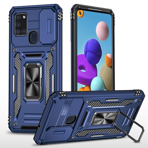 vumebao Schutz Hülle für Samsung A21S Mit Drehbare Halterung, Handyhülle für Samsung A21S, Schiebe Kamera Abdeckung, Militär stoßfeste und kollisionsfeste-Blau vumebao Schutz Hülle für Samsung A21S Mit Drehbare Halterung, Handyhülle für Samsung A21S, Schiebe Kamera Abdeckung, Militär stoßfeste und kollisionsfeste-Blau von vumebao