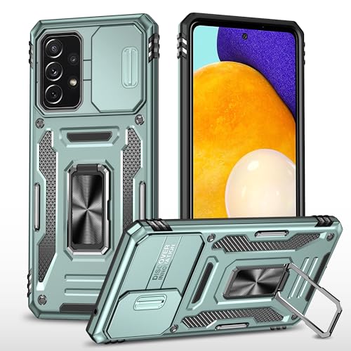 vumebao Schutz Hülle für Samsung A52 Mit Drehbare Halterung, Handyhülle für Samsung A52, Schiebe Kamera Abdeckung, Militär stoßfeste und kollisionsfeste-Grün vumebao Schutz Hülle für Samsung A52 Mit Drehbare Halterung, Handyhülle für Samsung A52, Schiebe Kamera Abdeckung, Militär stoßfeste und kollisionsfeste-Grün von vumebao