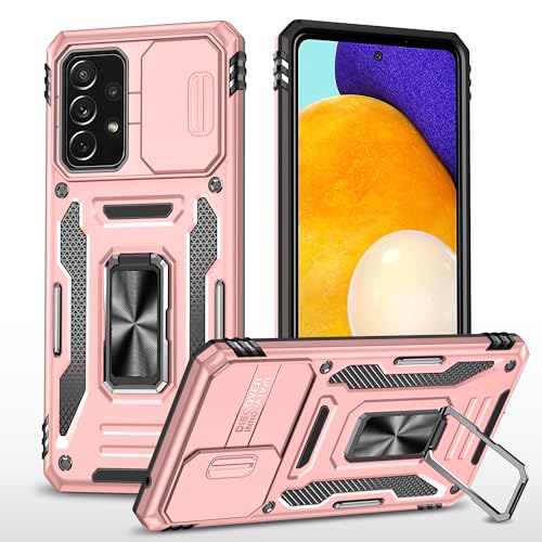 vumebao Schutz Hülle für Samsung A52 Mit Drehbare Halterung, Handyhülle für Samsung A52, Schiebe Kamera Abdeckung, Militär stoßfeste und kollisionsfeste-Rosa vumebao Schutz Hülle für Samsung A52 Mit Drehbare Halterung, Handyhülle für Samsung A52, Schiebe Kamera Abdeckung, Militär stoßfeste und kollisionsfeste-Rosa von vumebao