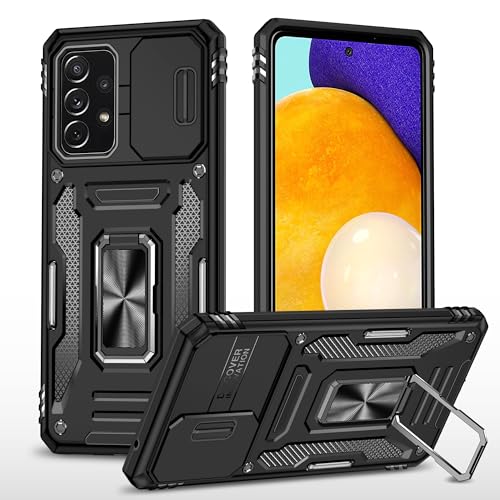 vumebao Schutz Hülle für Samsung A52 Mit Drehbare Halterung, Handyhülle für Samsung A52, Schiebe Kamera Abdeckung, Militär stoßfeste und kollisionsfeste-Schwarz vumebao Schutz Hülle für Samsung A52 Mit Drehbare Halterung, Handyhülle für Samsung A52, Schiebe Kamera Abdeckung, Militär stoßfeste und kollisionsfeste-Schwarz von vumebao