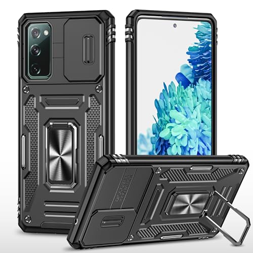 vumebao Schutz Hülle für Samsung S21 FE Mit Drehbare Halterung, Handyhülle für Samsung S21FE, Schiebe Kamera Abdeckung, Militär stoßfeste und kollisionsfeste-Schwarz vumebao Schutz Hülle für Samsung S21 FE Mit Drehbare Halterung, Handyhülle für Samsung S21FE, Schiebe Kamera Abdeckung, Militär stoßfeste und kollisionsfeste-Schwarz von vumebao