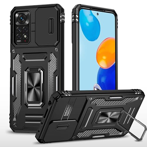 vumebao Schutz Hülle für Xiaomi Redmi Note 11/11S Mit Drehbare Halterung, Handyhülle für Xiaomi Redmi Note 11/11S, Schiebe Kamera Abdeckung, Militär stoßfeste und kollisionsfeste-Schwarz vumebao Schutz Hülle für Xiaomi Redmi Note 11/11S Mit Drehbare Halterung, Handyhülle für Xiaomi Redmi Note 11/11S, Schiebe Kamera Abdeckung, Militär stoßfeste und kollisionsfeste-Schwarz von vumebao