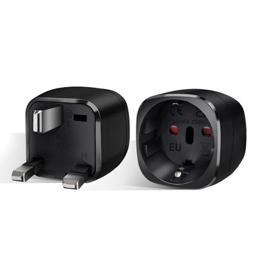Reiseadapter UK 2 Pack, Adapter England Deutschland Stecker, UK Adapter für EU zu England/Schottland/Irland/Dubai/Maldives, Typ G Reisestecker Stromadapter, Schwarz Reiseadapter UK 2 Pack, Adapter England Deutschland Stecker, UK Adapter für EU zu England/Schottland/Irland/Dubai/Maldives, Typ G Reisestecker Stromadapter, Schwarz von vutizal