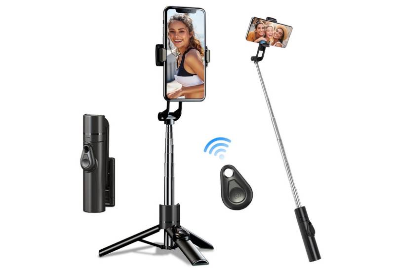 walkbee Bluetooth Selfie-Stick Stativ Erweiterbar Selfie Stange Handy-Halterung, (Smartphone-Halterung,mit Kabelloser Fernbedienung,360° Drehbar) von walkbee