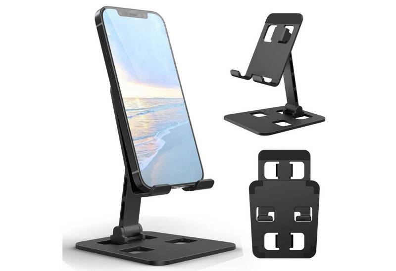 walkbee Handy-Halterung Handyständer,Smartphone-Halterung,Handystand Tablet Halter, (bis 14,70 Zoll, Klappbarer Handyständer-Schreibtisch,Zusammenklappbar und Tragbar, 1-tlg, Winkel und Höhe verstellbar Aluminium Smartphone-Halterung) von walkbee