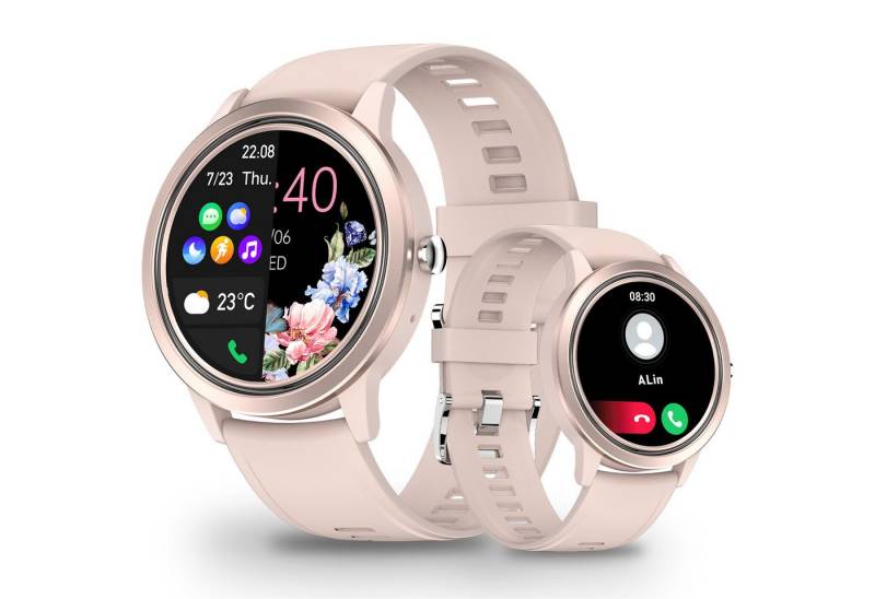 walkbee Uhr Damen herren, Fitness Tracker Uhr mit Anruffunktion Smartwatch (1.32 Zoll HD Touchscreen Zoll) mit Telefonfunktion, Sprachassistent, IP67 Wasserdicht Armbanduhr, mit 100+ Sportmodie,Aktivitätstracker,Blutdruck,Blutsauerstoffmessung, Schlaf Monitor,Uhr finden,Sportuhr für Android iOS von walkbee