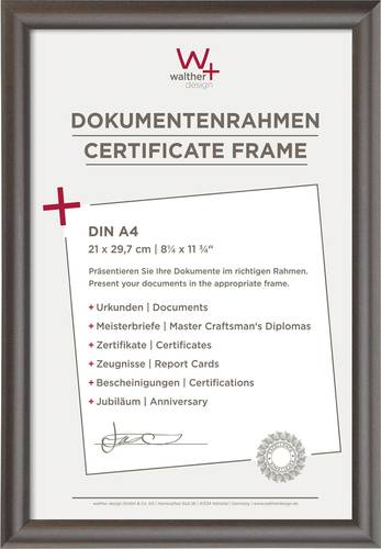 walther+ design KP130D Bilder Wechselrahmen Papierformat: DIN A4 Anthrazit von walther+ design