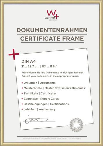 walther+ design KV130G Bilder Wechselrahmen Papierformat: DIN A4 Gold walther+ design KV130G Bilder Wechselrahmen Papierformat: DIN A4 Gold von walther+ design