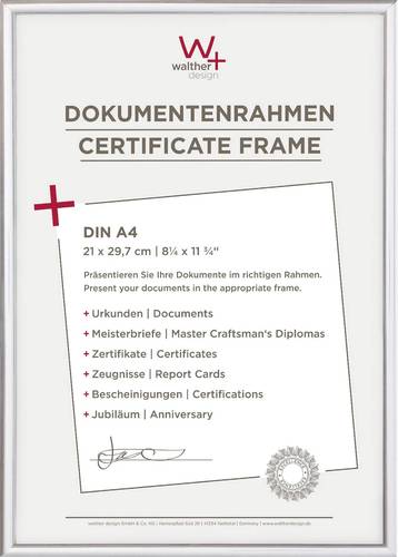 walther+ design KV130S Bilder Wechselrahmen Papierformat: DIN A4 Silber walther+ design KV130S Bilder Wechselrahmen Papierformat: DIN A4 Silber von walther+ design