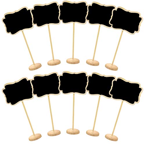 Mini Tafel 10 Stück Klein Holz Kreidetafel mit Ständer Tischkarten Platzkarte Namensschild Preisschilder für Hochzeit, Geburtstag usw. von wangjiangda