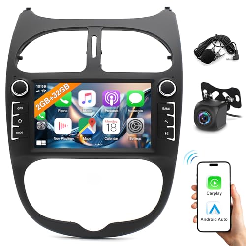2G+32G Android 13 Autoradio mit Navi für Peugeot 206 206CC Cirteon C2 2002-2010 mit Carplay Android Auto,7 Zoll Bildschirm Radio 2 DIN mit Bluetooth WiFi SWC FM/RDS Radio + Rückfahrkamera 2G+32G Android 13 Autoradio mit Navi für Peugeot 206 206CC Cirteon C2 2002-2010 mit Carplay Android Auto,7 Zoll Bildschirm Radio 2 DIN mit Bluetooth WiFi SWC FM/RDS Radio + Rückfahrkamera von wanhonghui