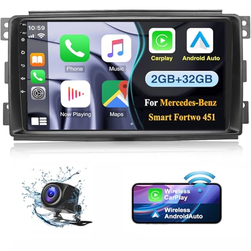 2G+32G Autoradio für Benz Smart Fortwo 451 2005-2010 mit Carplay Android Auto Navi,Android 13 Autoradio mit 9 Zoll Bildschirm,Bluetooth Mirror Link WiFi FM/RDS HiFi+Rückfahrkamera 2G+32G Autoradio für Benz Smart Fortwo 451 2005-2010 mit Carplay Android Auto Navi,Android 13 Autoradio mit 9 Zoll Bildschirm,Bluetooth Mirror Link WiFi FM/RDS HiFi+Rückfahrkamera von wanhonghui