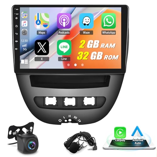 2G+32G Carplay Autoradio für Peugeot 107 Toyota Aygo Citroen C1 2005-2014 mit 10 Zoll Bildschirm,Android 13 Autoradio mit Navi Android Auto Bluetooth HiFi Mirror Link WiFi SWC+ Rückfahrkamera 2G+32G Carplay Autoradio für Peugeot 107 Toyota Aygo Citroen C1 2005-2014 mit 10 Zoll Bildschirm,Android 13 Autoradio mit Navi Android Auto Bluetooth HiFi Mirror Link WiFi SWC+ Rückfahrkamera von wanhonghui