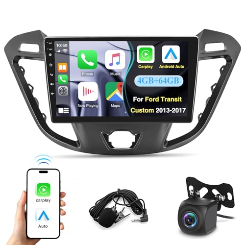 4G+64G Android 13 Autoradio mit Navi für Ford Transit Custom Tourneo 2013-2018 mit Carplay Android Auto,9 Zoll Bildschirm Radio 2 DIN mit Bluetooth WiFi SWC + Rückfahrkamera 4G+64G Android 13 Autoradio mit Navi für Ford Transit Custom Tourneo 2013-2018 mit Carplay Android Auto,9 Zoll Bildschirm Radio 2 DIN mit Bluetooth WiFi SWC + Rückfahrkamera von wanhonghui