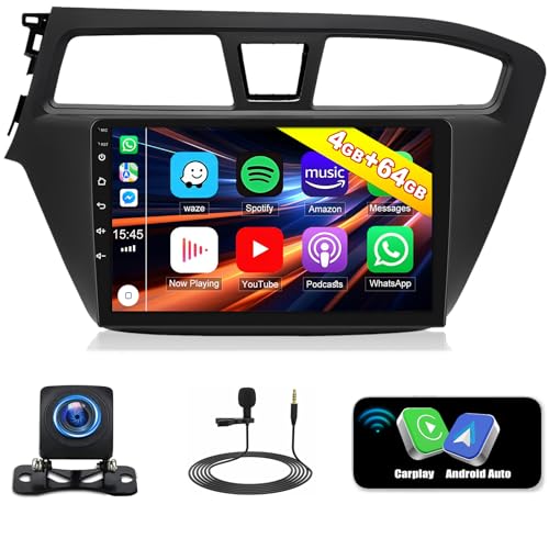 4G+64G Autoradio für Hyundai i20 2015-2018 mit Carplay Android Auto Navi, Android 14 Autoradio mit 9 Zoll Bildschirm,Bluetooth Mirror Link WiFi FM/RDS HiFi+Rückfahrkamera 4G+64G Autoradio für Hyundai i20 2015-2018 mit Carplay Android Auto Navi, Android 14 Autoradio mit 9 Zoll Bildschirm,Bluetooth Mirror Link WiFi FM/RDS HiFi+Rückfahrkamera von wanhonghui