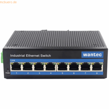 wantec wantec Industrial PoE Ethernet Switch für Hutschiene 8-Port wantec wantec Industrial PoE Ethernet Switch für Hutschiene 8-Port von wantec