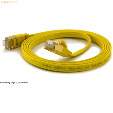 wantec wantecWire Patchkabel CAT6A extraflach FTP gelb 0,20m von wantec