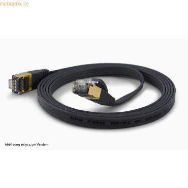 wantec wantecWire Patchkabel CAT6A extraflach FTP schwarz 0,50m von wantec