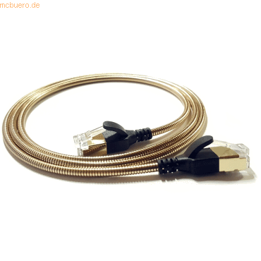 wantec wantecWire Patchkabel gepanzert CAT6a 3,8mm goldfarben 1,0m von wantec