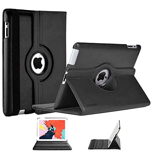 Warrior Gears 360 Grad iPad Pro 12.9 Hülle (2015-2017), Schutzhülle 12.9 Zoll iPad Pro Hülle/360° Drehbarer Ständer für iPad Pro Cover 12.9, Slim Lightweight iPad Pro 12.9 2017 Hülle, Schwarz von warrior gears