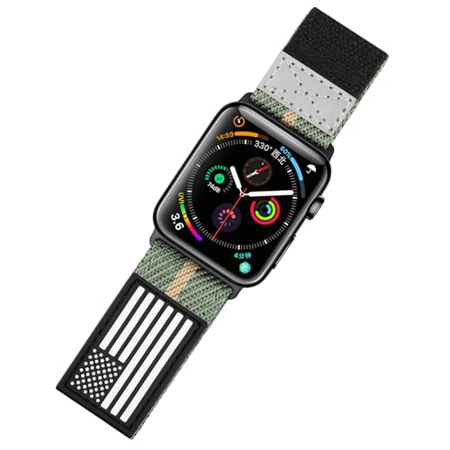watchdives Flag Nylonarmband Kompatibel mit Apple Watch Band 49mm/45mm/44mm/42mm/41mm/40mm/38mm, Breites Schlaufen-Uhrenarmband mit Klettverschluss für iWatch-Serie 9/8/7/6/5/4/SE/3/2/1/Ultra watchdives Flag Nylonarmband Kompatibel mit Apple Watch Band 49mm/45mm/44mm/42mm/41mm/40mm/38mm, Breites Schlaufen-Uhrenarmband mit Klettverschluss für iWatch-Serie 9/8/7/6/5/4/SE/3/2/1/Ultra von watchdives