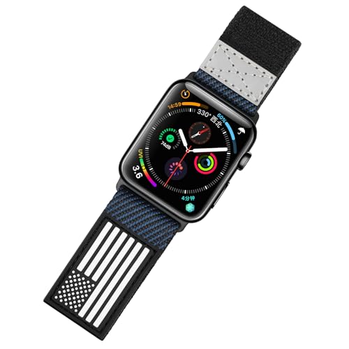 watchdives Flag Nylonarmband Kompatibel mit Apple Watch Band 49mm/45mm/44mm/42mm/41mm/40mm/38mm, Breites Schlaufen-Uhrenarmband mit Klettverschluss für iWatch-Serie 9/8/7/6/5/4/SE/3/2/1/Ultra watchdives Flag Nylonarmband Kompatibel mit Apple Watch Band 49mm/45mm/44mm/42mm/41mm/40mm/38mm, Breites Schlaufen-Uhrenarmband mit Klettverschluss für iWatch-Serie 9/8/7/6/5/4/SE/3/2/1/Ultra von watchdives