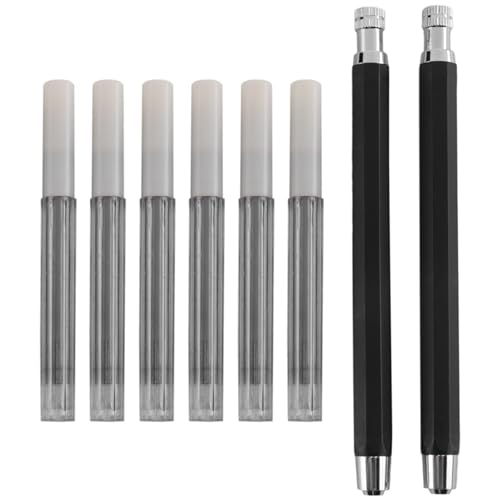 watera 2 StüCk 5,6 Mm Minen Halter Automatischer Mechanischer Druckbleistift mit Spitzer und Kohle Minen Mine, 6 StüCk ZusäTzliche Minen Minen von watera