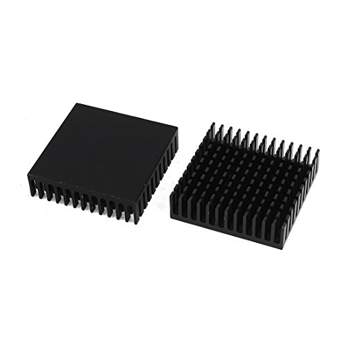 watera 2 x schwarz Aluminium Kuehler Kuehlkoerper Heatsink 40 x 40 mm x11mm von watera