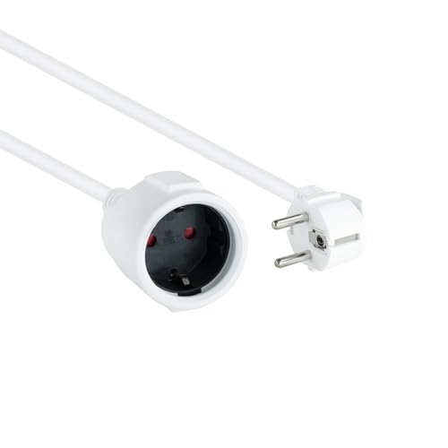 Schuko-Verlängerungskabel, Weiß, 5 m, ideal für die Verlängerung der Stromversorgung in Wohnungen und Büros. Schuko-Verlängerungskabel, Weiß, 5 m, ideal für die Verlängerung der Stromversorgung in Wohnungen und Büros. von watiowave