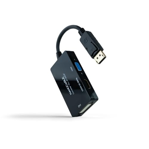watiowave DP auf HDMI DVI VGA Konverter 20 cm schwarz - Ideal zum Anschluss von Geräten an Monitore und Displays watiowave DP auf HDMI DVI VGA Konverter 20 cm schwarz - Ideal zum Anschluss von Geräten an Monitore und Displays von watiowave