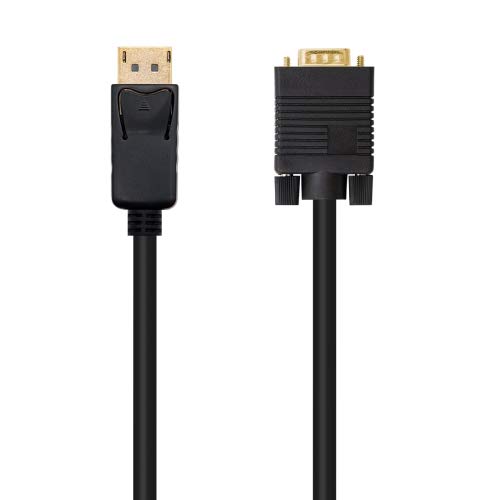 watiowave DisplayPort auf VGA-Kabel, 3,0 m, Schwarz, Videoanschluss zum Anschluss von Geräten an Monitore oder Projektoren. von watiowave