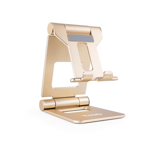 watiowave Faltbarer Telefon-/Tablet-Ständer, goldfarben, Ultraleicht und tragbar, ideal zum Ansehen von Inhalten und Videoanrufen. watiowave Faltbarer Telefon-/Tablet-Ständer, goldfarben, Ultraleicht und tragbar, ideal zum Ansehen von Inhalten und Videoanrufen. von watiowave