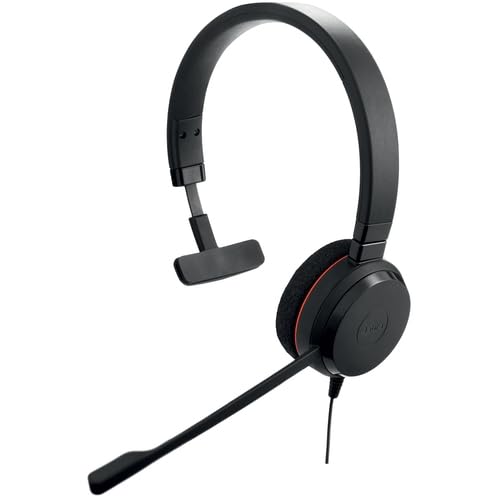 watiowave Kabelgebundene Mono-Ohr-Kopfhörer mit Geräuschunterdrückung und Mikrofon, USB-Anschluss und 3,5-mm-Klinkenstecker, ideal für klare Kommunikation. von watiowave