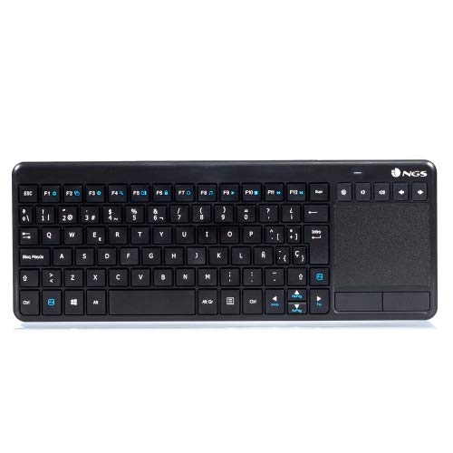 watiowave Kabellose Multimedia-Tastatur mit Touchpad, Schwarz, ideal für die Steuerung von TV, Multimedia-Geräten und erleichtert Navigationsaufgaben. von watiowave