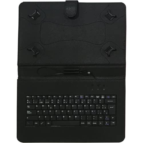 watiowave Schutzhülle für Tablet 25,6 cm (10,1 Zoll), mit Tastatur, USB-Typ-C und Micro-USB, Schwarz, ideal zum Schreiben und Schutz des Geräts. von watiowave