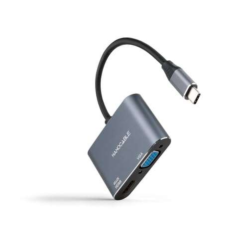 watiowave USB-C auf HDMI/VGA 4K Konverter 15 cm, ideal für den Anschluss von Geräten an Externe Displays und Präsentationen. watiowave USB-C auf HDMI/VGA 4K Konverter 15 cm, ideal für den Anschluss von Geräten an Externe Displays und Präsentationen. von watiowave