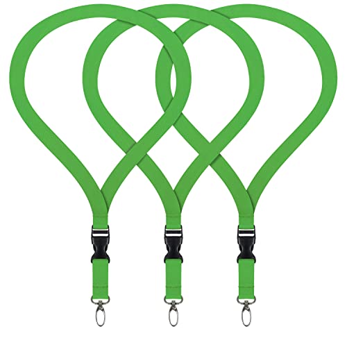 3x Premium Lanyard Umhängeband Schlüsselband Set mit Karabinerhaken und Steckverschluss für Ausweishalter Handys Kamera USB-Geräte Schlüsselanhänger Namensschilder ID Kartenhalter (Grün) von webbomb