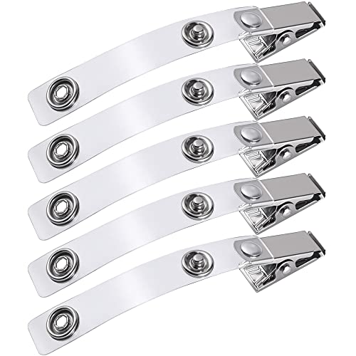 5 x WEBBOMB® Ausweishalter Befestigungsclips starker Krokodil-Clip Ausweisclip drehbar flexibler Befestigungsclip für Ausweishüllen Kartenhalter Kartenhüllen und Namensschild-Halter von webbomb