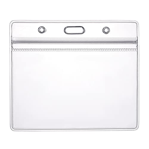 Ausweishülle ZIP Kartenhalter flexibel & wasserdicht horizontal für 1-2 Ausweise Karten Impfpass Namensschilder ID-Card Schutzhülle 0,80mm transparent von webbomb