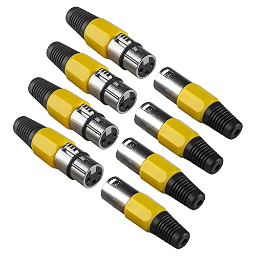 4Pack Xlr zu Xlr Stecker 3 Polig Xlr Kanonenkopf, Dmx Stecker Xlr Buchse Cannon Nl4fc Dmx Terminal Connector, Xlr Stecker zum Löten Male und Female Kupplung Mikrofon Stecker Xlr Adapter von wecan