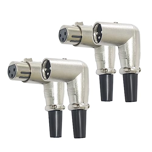 wecan 4Pack Xlr zu Xlr Stecker 3 Polig Xlr Kanonenkopf mit Stecker und Buchse, Xlr 90 Grad Weiblich Adapter Nl2fx Dmx Terminal Connector, Nac3fca Xlr Winkelstecker Männlich Weiblich Kupplung von wecan