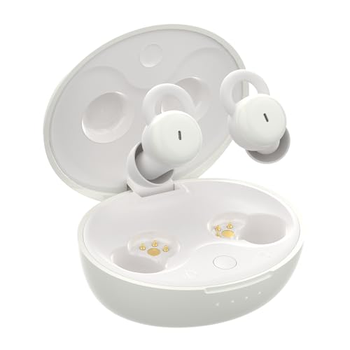 Kleinste Unsichtbare Schlaf-Ohrhörer Komfortable Geräusch Blockierung, Kopfhörer Kabellos Bluetooth zum Schlafen, Earbuds für Seitenschläfer, Winzige Versteckte Schlafkopfhörer für Arbeiten (weiß) von wedoking