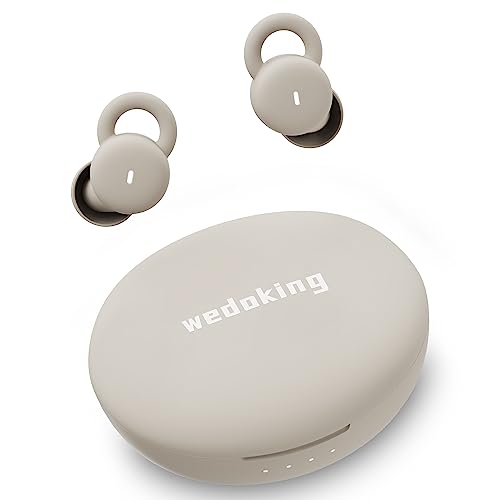 Kleinste Unsichtbare Schlaf-Ohrhörer Komfortable Geräusch Blockierung, Kopfhörer Kabellos Bluetooth zum Schlafen, Earbuds für Seitenschläfer, Winzige Versteckte Schlafkopfhörer für Arbeiten (Nude) von wedoking
