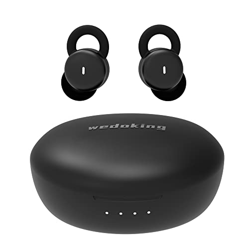 Kleinste Unsichtbare Schlaf-Ohrhörer Komfortable Geräusch Blockierung, Kopfhörer Kabellos Bluetooth zum Schlafen, Earbuds für Seitenschläfer, Winzige Versteckte Schlafkopfhörer für Arbeiten (Schwarz) von wedoking