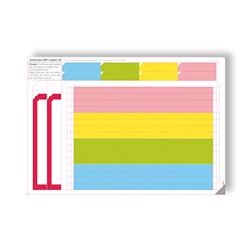 weekview Labels WP-A1 - Zubehör zum A1 Wandplaner abwischbar inkl. 150 Sticker M von weekview
