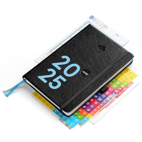 weekview compact note Plus 2025 - der clevere Wochenplaner! Personal Organizer mit großem Notizteil / A6+ (12x18cm) mit Sticker und Tafelkalender, Froschtasche und Stifschlaufe und Griffregister von weekview