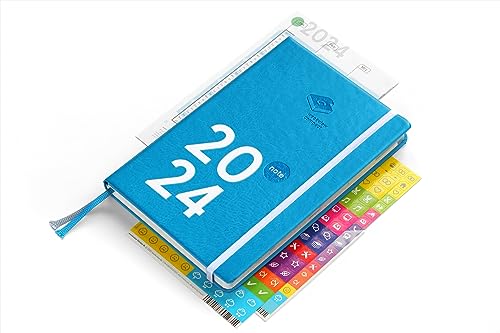 weekview compact note "blue edition" 2024 - der clevere Wochenplaner! Personal Organizer mit großem Notizteil / A6+ (12x18cm) von weekview
