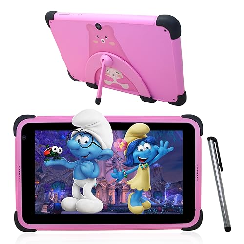 weelikeit Tablet für Kinder 7 Zoll Android 11, 2 GB RAM, 32 GB ROM Lerntablett mit Stift, kindgerechte Hülle, iwawa vorinstalliert, Kindersicherung, Filme gucken, Spiele (Rosa) von weelikeit