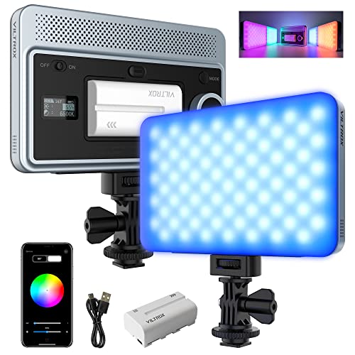 VILTROX 15 W RGB-Videoleuchte, CRI 95+ App-Steuerung, tragbares Softkey-Lichtpanel für Porträtfotografie im Freien, Vollfarbe 2800–6800 K auf der Kamerabeleuchtung mit NP-F550 Akku-Blitzschuhadapter VILTROX 15 W RGB-Videoleuchte, CRI 95+ App-Steuerung, tragbares Softkey-Lichtpanel für Porträtfotografie im Freien, Vollfarbe 2800–6800 K auf der Kamerabeleuchtung mit NP-F550 Akku-Blitzschuhadapter von weeylite